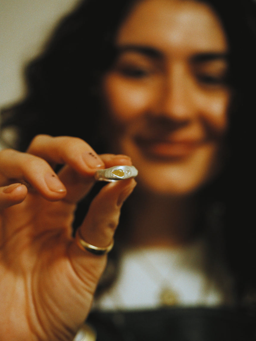 handgemaakte zilverklei ring